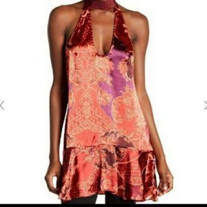 COPY - FREE PEOPLE | Lady Love Halter Tunic Dress red orange sz M